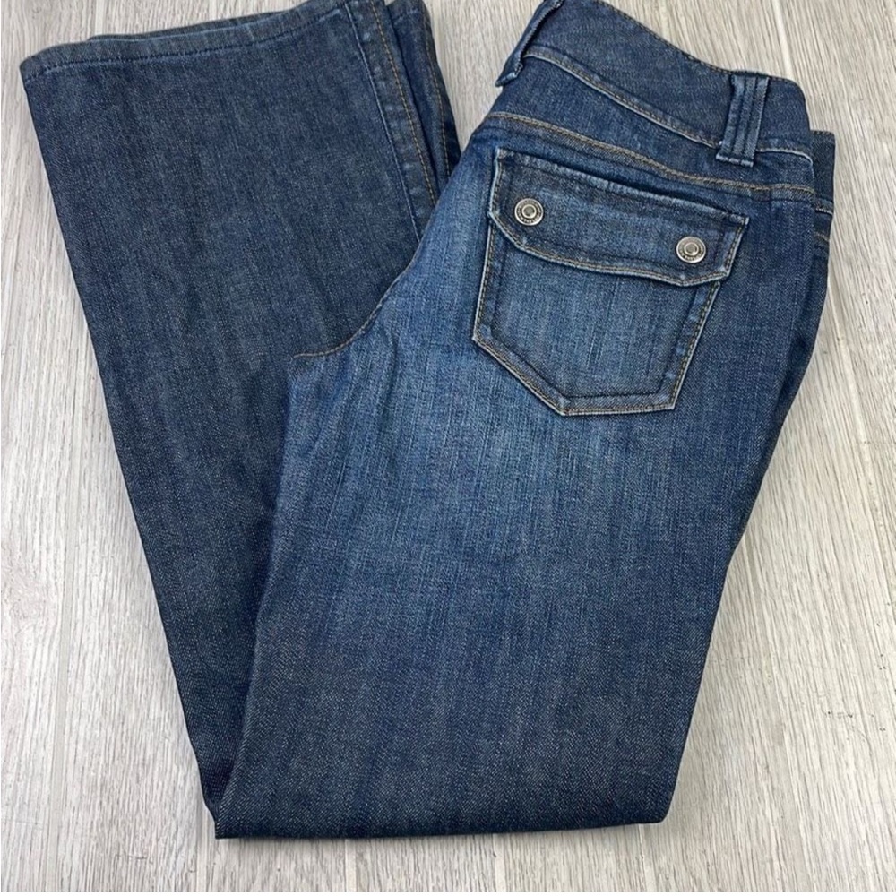 Ann Taylor Women's Modern Fit Lindsay Waist Straight Leg Jeans Dark Blue Size 6